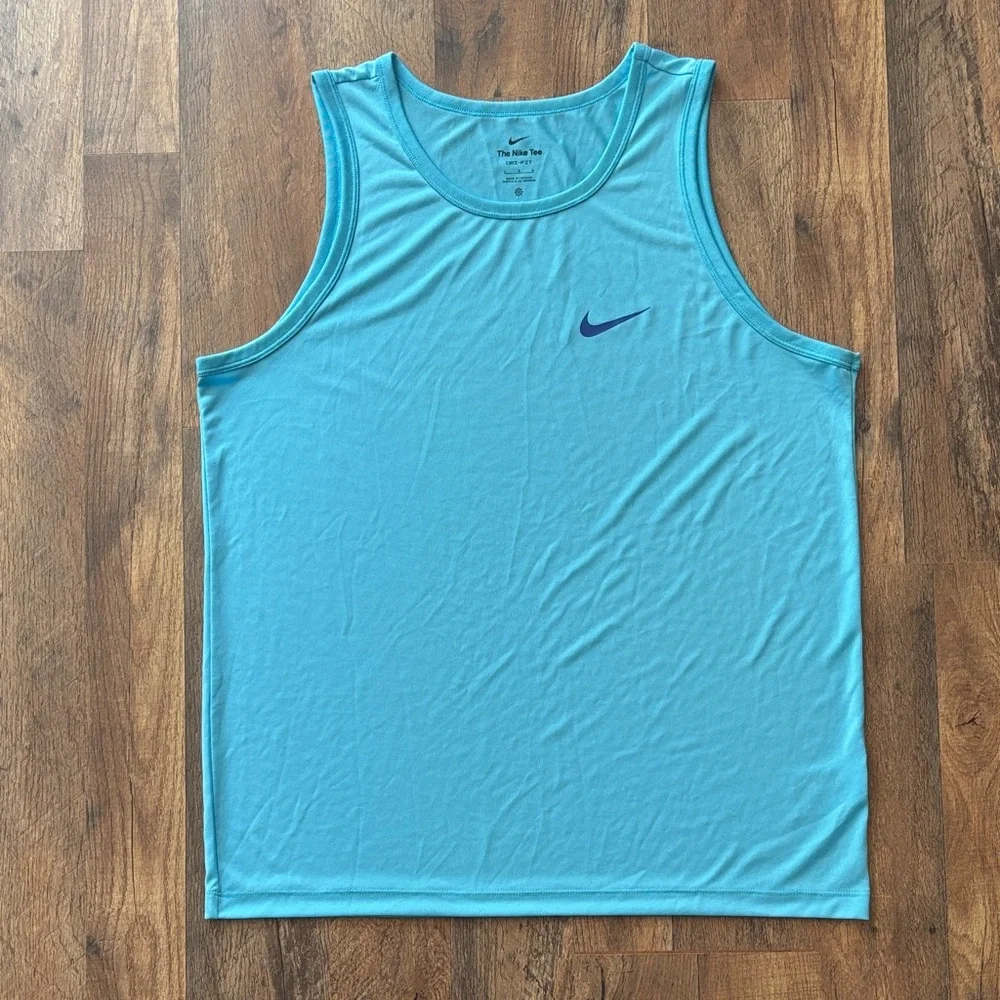 Nike Dri Fit Blue Athletic Running Gym Activewear Tank Top size large
